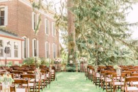 Lindley Farmstead Ceremony Outdoor by Mansion