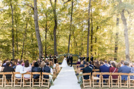 Beautiful Fall Outdoor Wedding Ceremony with Yellow Trees